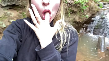 Babe in the park gives me a blowjob