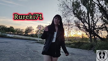 Nerdy girl gives car blowjob pov cum in mouth cum walking