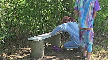 Pervy nerd caught by hot horny jogger she makes me fuck her in public