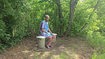 Pervy nerd caught by hot horny jogger she makes me fuck her in public