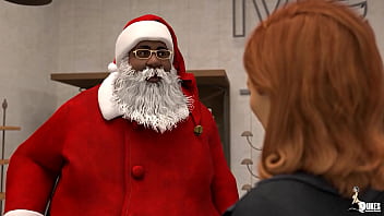 Curvy wife gets a big fat cock from santa