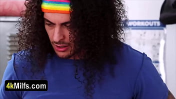 Special yoga session with three busty housewives