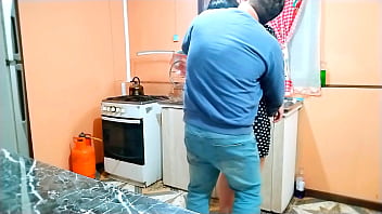Stepmother's spoiled stepson fucks her in the kitchen