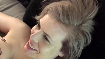 Snow bound busty blonde eats ass and squirts