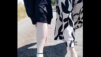 Hot granny with 66 years walked with me on a sunny day