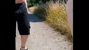 Hot granny with 66 years walked with me on a sunny day