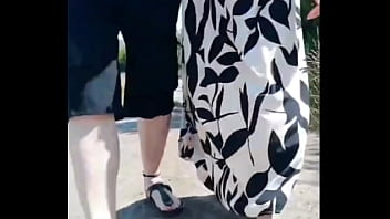 Hot granny with 66 years walked with me on a sunny day