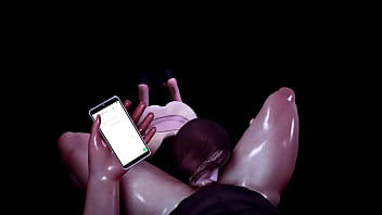 Asian girlfriend serving her boyfriend's cock