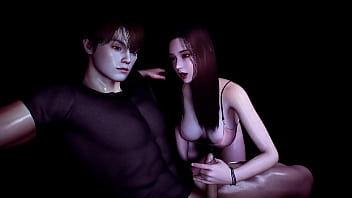 Asian girlfriend serving her boyfriend's cock