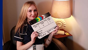 Brit teen eats cum out of a shot glass