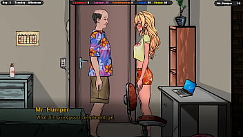 The landlord secretly cums on jenny's ass while she's under the table hentai game