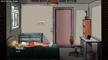 The landlord secretly cums on jenny's ass while she's under the table hentai game