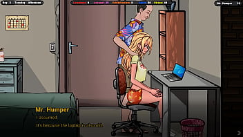The landlord secretly cums on jenny's ass while she's under the table hentai game