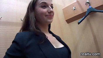 Czech kitten gets teased in the mall and poked in pov