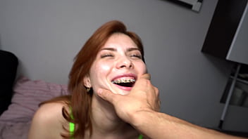 Hard anal sex creampie with sex toy and cumshot on red haired beauty