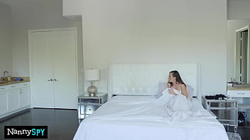 Nanny whore gets caught fucking her boss on halloween