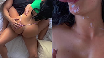 Amateur perfect ass in tight pink thong sucking like a pro cumshot on cute face