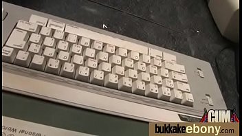 Ebony slut gets an interracial group sex 13