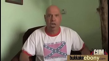 Ebony slut gets an interracial group sex 13