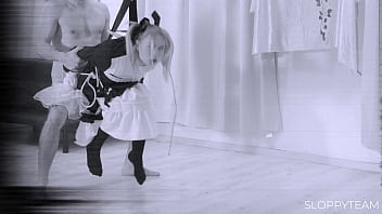 Blonde teen fucked on swing * suspension bondage shibari bdsm