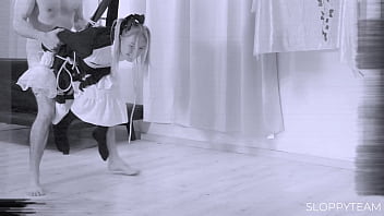 Blonde teen fucked on swing * suspension bondage shibari bdsm