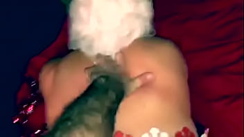 She’s tossed onto a bed and pounded really hard