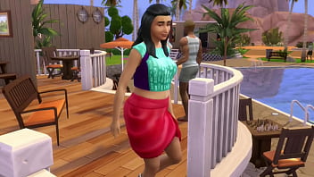 Young redhead girl fucks a guy outside