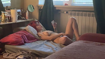 Horny girlfriend with a hairy pussy getting fingered and fucked