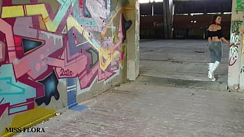 Walking and teasing in my white boots