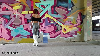 Walking and teasing in my white boots