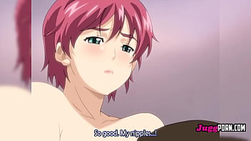 Busty girl sucks juicy cock