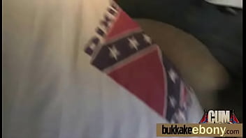 Ebony gets a facial bukkake 22