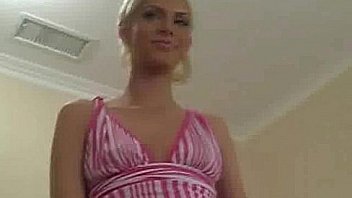 Blonde strips and is fondled