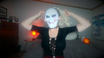 Jigsaw halloween joi & pussy play