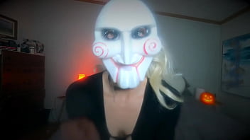 Jigsaw halloween joi & pussy play