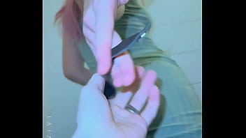 Pov hot stranger in the staircase gives you her leash and pussy free