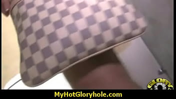 I sneak black bj as i fuck husband thrue gloryhole 17