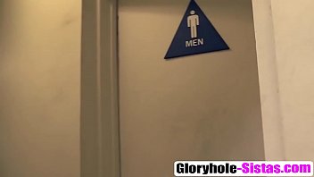 Interracial blowjob through a glory hole with brie simone