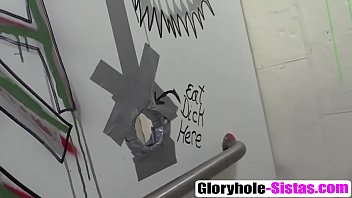 Interracial blowjob through a glory hole with brie simone