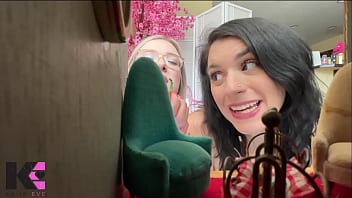 Starving giantess hunters pluck tinies into their vore