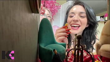 Starving giantess hunters pluck tinies into their vore