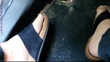 Pedal pumping in hausschuhen ** nylonfeet **