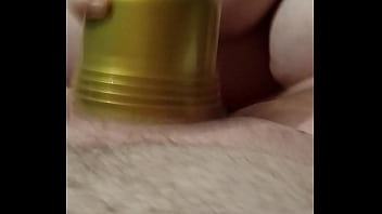 Blowjob and hand job with fleshlight