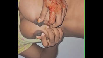 Deshi bhabi playing with her boobs