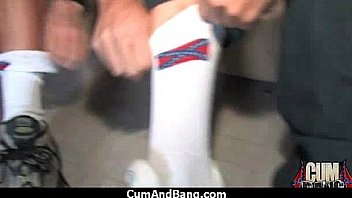 Deepthroat for group of white cocks 18