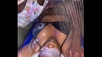 Beautiful petite gets a sweet hot bath