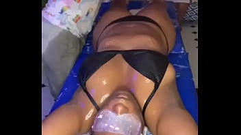 Beautiful petite gets a sweet hot bath