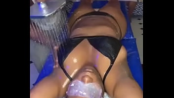 Beautiful petite gets a sweet hot bath