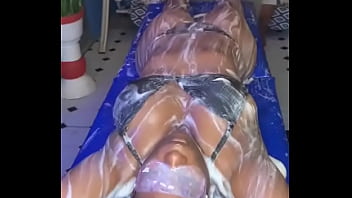 Beautiful petite gets a sweet hot bath