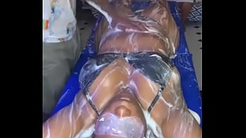 Beautiful petite gets a sweet hot bath